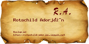 Rotschild Adorján névjegykártya